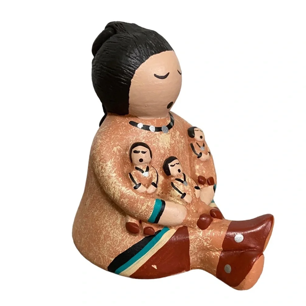 Hand-Painted Storyteller and 3 Children Whitefeather Studios Arizona